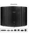 Studio Recording Microphone Isolation Shield for Blue Yeti and Condenser Mics, Adjustable Folding Acoustic Shield with accessories
