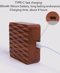 Charging port on Wooden Magnetic Wall Sconce Night Light With Gravity Sensor, dimmable and rechargeable