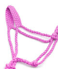 Braided Mule Tape Horse Halter With 10 Foot Lead Rope Full Size Adjustable Knot Halter For Horses 750 To 1200 Lb Equestrian Tack Pink