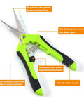 Mini Garden Tool Kit For Houseplants And Bonsai, Ultra Sharp Stainless Steel Scissors, featuring ergonomic grip and non-slip handle.