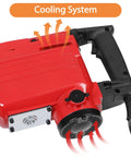 Close-up of cooling system on 2200W Corded Electric Demolition Jack Hammer Drill Heavy Duty Concrete Breaker Kit With Two Chisels And Two Punches