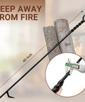 Beefy 40 Inch Heavy Duty Fire Poker With Twisted Rope Grip Solid 12mm Steel Wrought Iron Fireplace Tool near logs