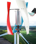 3000W Wind Turbine Kit With 12V 24V Vertical Axis Maglev Generator And Controller Quiet Three Blade Windmill in open field