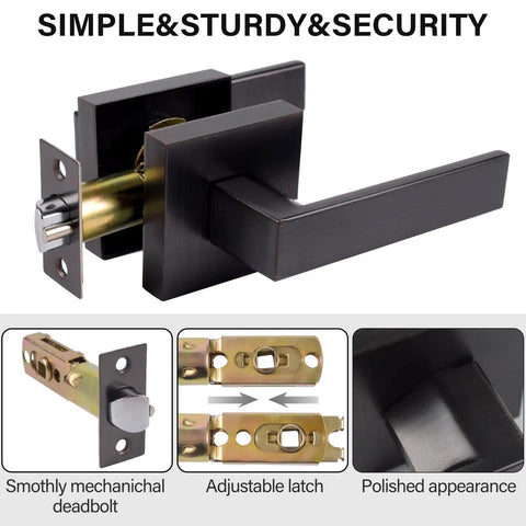 Heavy Duty Hall And Closet Door Lock With Brushed Bronze Lever, Zinc Alloy Construction, Reversible, Includes Keyed Deadbolt