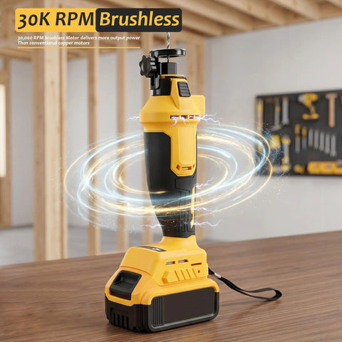 Cordless Drywall Rotary Tool For Sheetrock, Drywall Saw Cutter And Undercut Tool, Brushless Woodworking Cutter For Cutouts In Drywall, Wood, And Plastic, Speed Adjustable Up To 30,000 RPM, Compatible With 20V Max Batteries Not Included on table