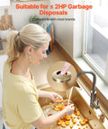 2.5 Inch Brushed Gold Stainless Steel Sink Top Air Switch Kit For Garbage Disposal On Off Button Fits 1.25 To 1.38 Inch Sink Holes Works With Most Disposals Under 2HP Durable Countertop Mount