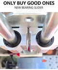 Close-up of Top Shelf 550W Electric Circular Saw Blade Sharpener with new bearing slider and metal components for durability.