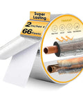 Heavy Duty Outdoor AC Pipe Foam Insulation Tape Wrap With Foil Fiberglass Layer, Weatherproof Shield For HVAC Pipes, 2 inches x 66 feet