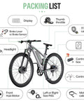 Packing list of 48V 500W Front Hub Motor Kit For 26 And 700C Electric Bike Conversion, includes motor, cables, display, controller, and throttle.