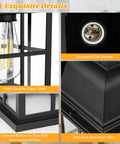 Close-up of 2 Pack Outdoor Wall Light Fixtures, Waterproof Aluminum Black Sconces with Cross Grid Glass, E26 socket shown