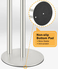 Freestanding Toilet Paper Holder Stand In Brushed Nickel, Stainless Steel, Weighted Base, non-slip bottom pad detail