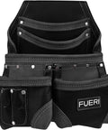 Premium Full Grain Leather Tools Pouch Belt Organizer With Five Pockets For Carpenters And Electricians Heavy Duty Construction Framer Tool Belt Bag Black Durable Compact Yet Versatile