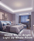 Ultra Bright 20 Foot White LED Strip Lights With 360 LEDs And 6500K Daylight White illuminate luxurious bedroom decor