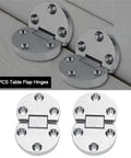 2pcs zinc alloy flap hinges for folding tables, oval, silver finish, self-supporting, 10kg max load