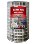 Galvanized Welded Wire Fence Mesh 2x1 Inch 24 Inch Tall By 100 Foot Roll Heavy Duty Fence for yard garden or farm, product label view.