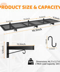 Two Pack Heavy Duty Garage Wall Shelves Set Wall Mounted Floating Storage Racks 320 Lbs Load Capacity Black Industrial Shelves For Basement Shop Shed Easy Install Built Tough Steel Construction, 46.3 x 12.5 x 5.9 in steel shelf