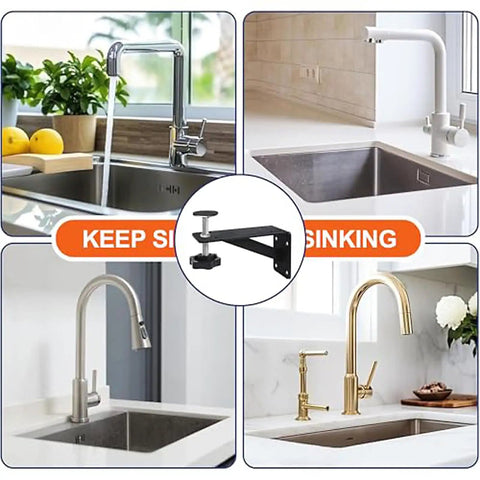 2 Pack Undermount Sink Brackets, Heavy Duty Triangular Mounting Hardware For Basins, Rust Resistant Coating, Rubber Padded Adjustable Knobs, Wobble Free Stable Support For Single Or Double Sinks installed under kitchen sinks