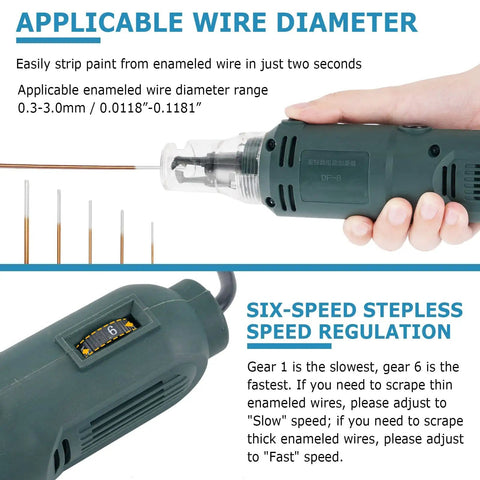 Portable 75W Magnet Wire Stripper And Paint Scraper Handheld Tool Pro Grade For Enameled Wire in use with step regulation