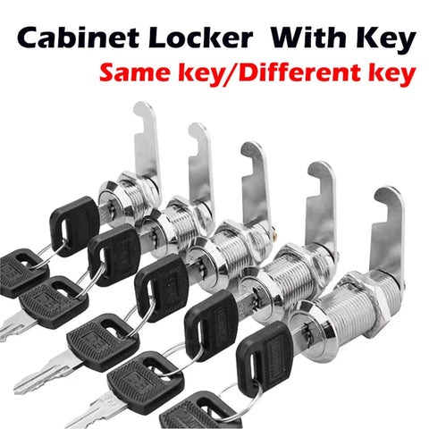Heavy Duty Metal Cylinder Lock For Cabinets, Lockers, Drawers, And Mailboxes With Keys, Cam Lock Security in various sizes
