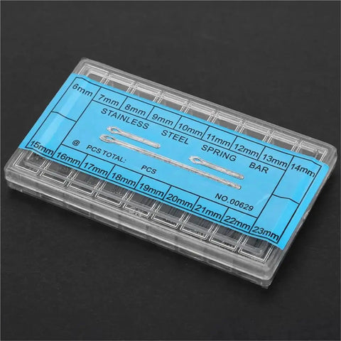 Spring Bars Assortment Kit 6 To 23mm Tungsten Steel U Shaped Watch Band Pins In Durable Storage Box For Quick Install And Secure Fit Pro Grade Replacement Parts For Most Watches