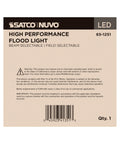 Heavy Duty Led Flood Light Sixteen Pack With Field Selectable 25 20 Or 15 Watts And Adjustable 3000 4000 Or 5000 Kelvin Lighting Delivers 1800 To 3000 Lumens For Outdoor Parking Lots And Job Sites In Matte Black Finish packaging with warning.