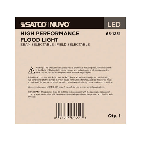 Heavy Duty Led Flood Light Sixteen Pack With Field Selectable 25 20 Or 15 Watts And Adjustable 3000 4000 Or 5000 Kelvin Lighting Delivers 1800 To 3000 Lumens For Outdoor Parking Lots And Job Sites In Matte Black Finish packaging with warning.