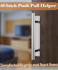 50 Pack Stick On Push Pull Drawer Pulls Adhesive Cabinet Handles ABS Plastic for Kitchen Cabinets Doors Furniture Silver