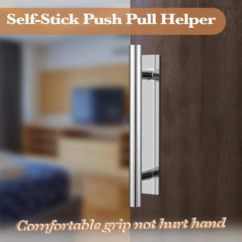 50 Pack Stick On Push Pull Drawer Pulls Adhesive Cabinet Handles ABS Plastic for Kitchen Cabinets Doors Furniture Silver