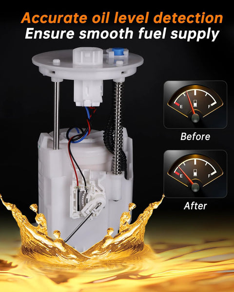 Plug And Play Electric Fuel Pump Module Assembly For Toyota Camry 2007 2008 2009 2010 2011 2.4L 2.5L L4 Engines And Toyota Solara 2008 2.4L L4 Replacement Replaces OE Numbers E8937M E8722M SP9044M P76820M 69932 77020-06131 7702006130 77020-06220 Quality shown with fuel gauge before and after