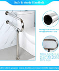 Heavy Duty 304 Stainless Steel Bathroom Handrail Tough As Nails Grab Bar For Wheelchair Accessibility Non Slip Shower Support Railing installed next to toilet.