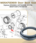 Diagram showing Heavy Duty Front Load Washer Door Gasket Seal Grey Replacement For Compatible Front-Load Washers Replaces AP6236842