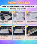 Step-by-step guide using Direct To Film Roll 13 Inch By 328 Feet A3 Plus PET Double Sided Matte Clear 75 Micron for DTF printing