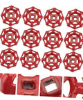 12 Pack Red Cast Iron Hand Wheel For Water Shutoff And Gate Valve Durable Valve Handle With Smooth Surface Design For Easy Fluid Control