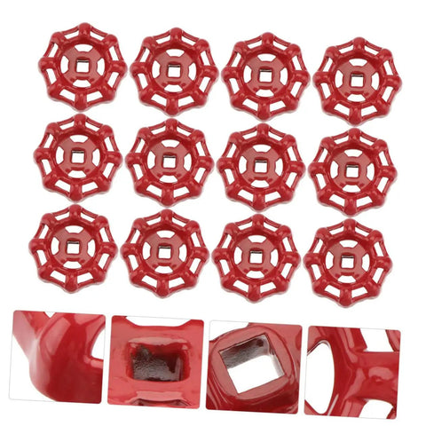 12 Pack Red Cast Iron Hand Wheel For Water Shutoff And Gate Valve Durable Valve Handle With Smooth Surface Design For Easy Fluid Control