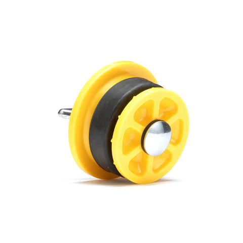 End Of Pipe Gripper Test Plug 2 Inch Yellow For Plumbing System Tests with large zinc wing nut and natural rubber O ring.