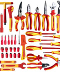 VDE 1000V Insulated Tools Set 42Pcs With Pliers, Screwdrivers, Knives, Wrenches, Sockets, Socket Hexagon, Hex Keys, And Voltage Tester