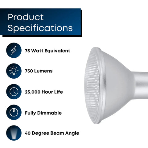 Built Different Led PAR30 Flood Light Bulb 75 Watt Equivalent Bright White Dimmable 750 Lumens Straight Out Shreds Old Halogen Spotlights For Commercial Grade Recessed Tracks