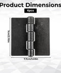 Dimensions of Six Pack 3 Inch Weld On Steel Butt Hinges Heavy Duty Rust Resistant Weldable Hinge Set for outdoor use