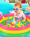 Inflatable Kiddie Pool With 50 Ball Set For Backyard Summer Water Play, 45 Inch Baby Pool With 50 Mini Balls, Safe PVC Construction