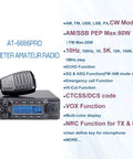 Heavy Duty 80W Ham Radio for Truckers, 10 Meter Mobile Rig with FM 50W, AM SSB CW USB LSB, PA Modes, Display and Controls