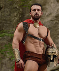 Medieval Sword Holster Back Strap for Shoulder or Crossbody worn in woods with Spartan look