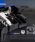 Straight Drop In Plug And Play Heavy Duty Battery Distribution Fuse Box Direct Mount For Chevy Silverado And Gmc Sierra 1500 2500Hd 3500Hd 2019 2025 Engine Compartment Power Panel Replacement showing connectors and terminal layout.