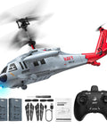 Black Hawk Style RC Helicopter With 2 Batteries And 26 Minute Flight Time Indoor Flying Toy For Kids And Adults 2.4GHz Remote