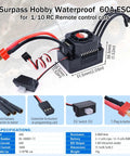 All Weather 3660 2350Kv Brushless Motor And 60A ESC Combo, waterproof ESC with 3.175mm shaft for 1/10 RC cars and trucks.
