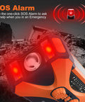 Legit Badass Emergency Radio With 10000mAh Power Bank Solar Hand Crank Am Fm Noaa Receiver Led Flashlight Sos Siren showing SOS alarm feature.