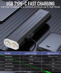 Rechargeable EDC Flashlight Tiny But Mighty Slim Flat Pocket Light with Magnetic Base charging via USB-C