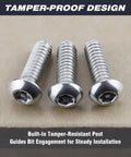 Built Like A Tank 304 Stainless Steel Torx Security Machine Screws 1/4-20 By 1 Inch showing tamper-proof design for secure installation.