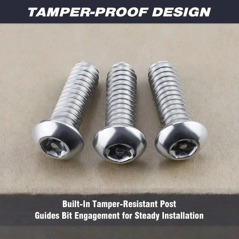 Built Like A Tank 304 Stainless Steel Torx Security Machine Screws 1/4-20 By 1 Inch showing tamper-proof design for secure installation.