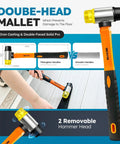 Double-head mallet from Universal Floor Installation Kit with Tapping Block Double Sided Notches Contour Gauge Pull Bar