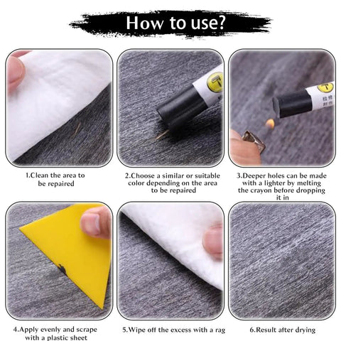 Step-by-step guide using 20 Color Wood Filler Sticks Kit For Quick DIY Furniture Scratch Repair And Touch Up Wax Crayons For Cabinets Tables Doors Floors And Hardwood Surfaces Technicolor Series.